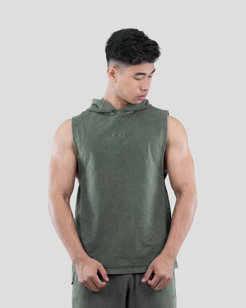 Acid Wash Sleeveless Hoodie — photo 6