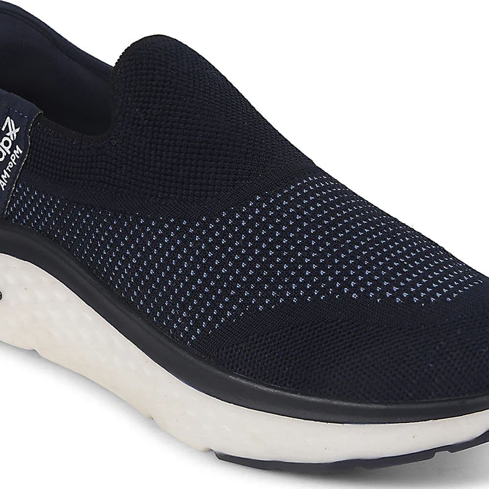Leap7x Navy Blue Sports Non Lacing Walking Shoes For Men NITRUN-13 By Liberty — photo 5