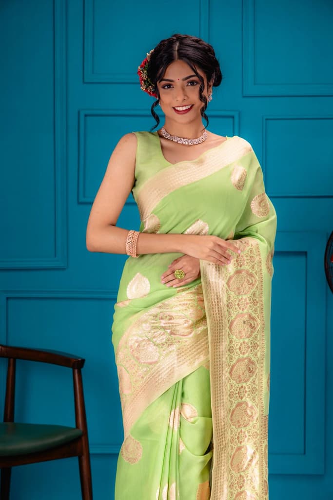 Mimosa Women's Woven Design Banarasi Style Art Silk Saree With Blouse Piece : SA00001754PSFREE — photo 2