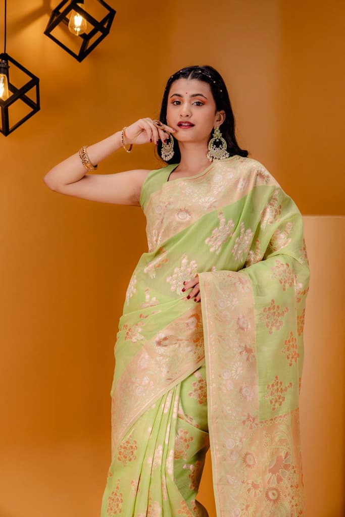 Mimosa Women's Woven Design Banarasi Style Art Silk Saree With Blouse Piece : SA00001806PSFREE — photo 2
