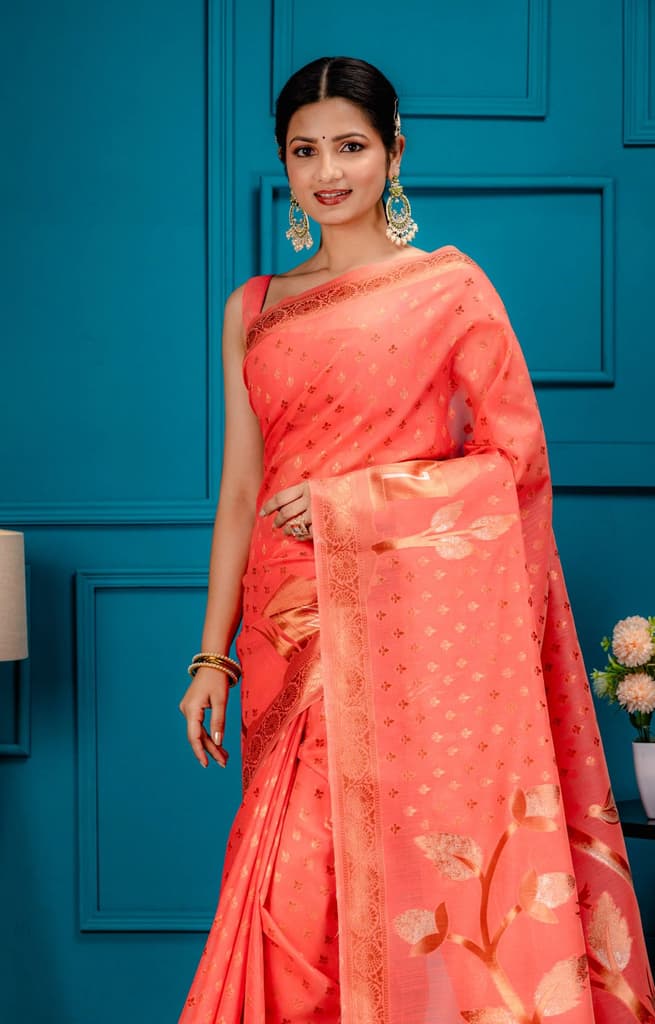 Mimosa Women's Woven Design Banarasi Style Art Silk Saree With Blouse Piece : SA00001828GJFREE — photo 2