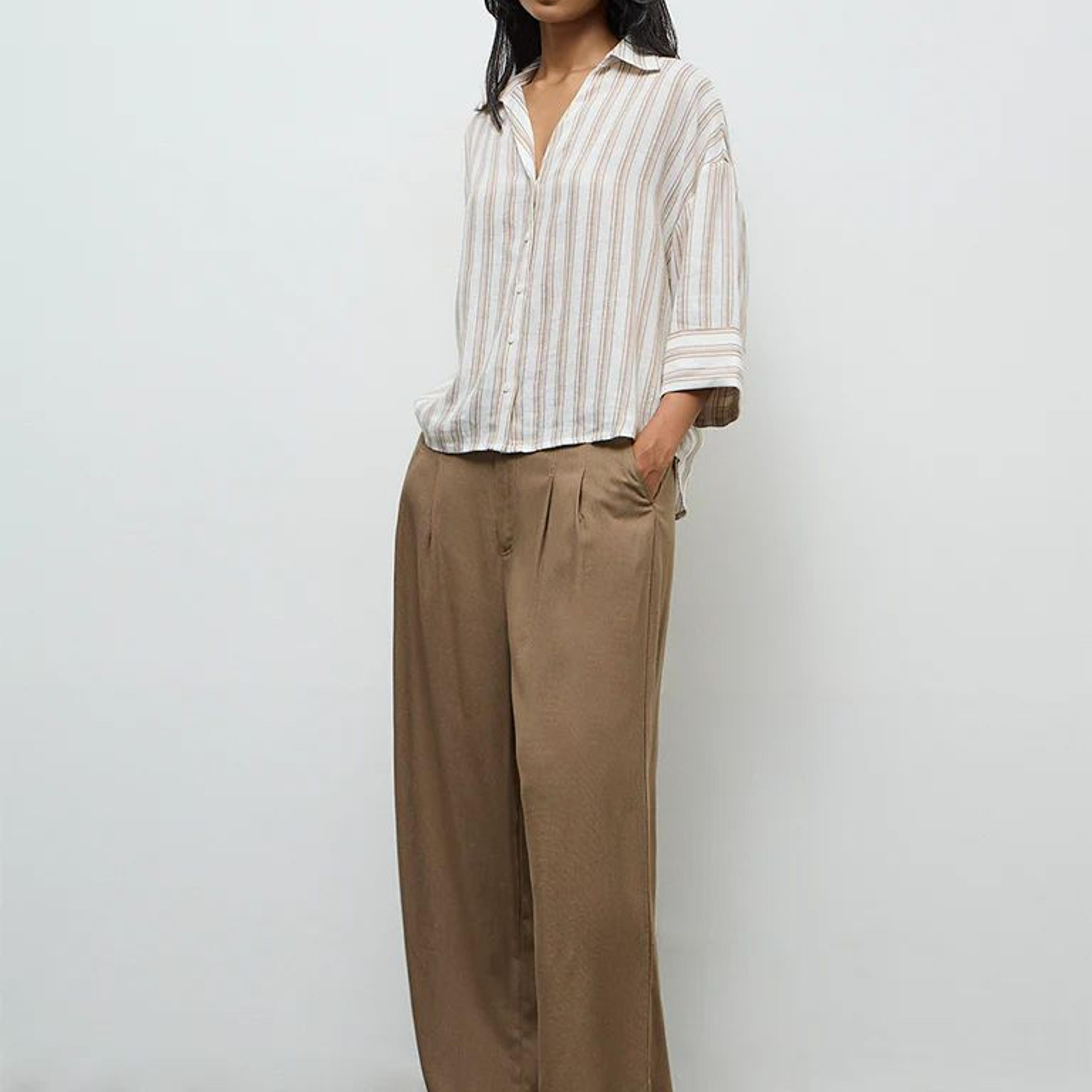 LOV Brown High-Rise Trousers