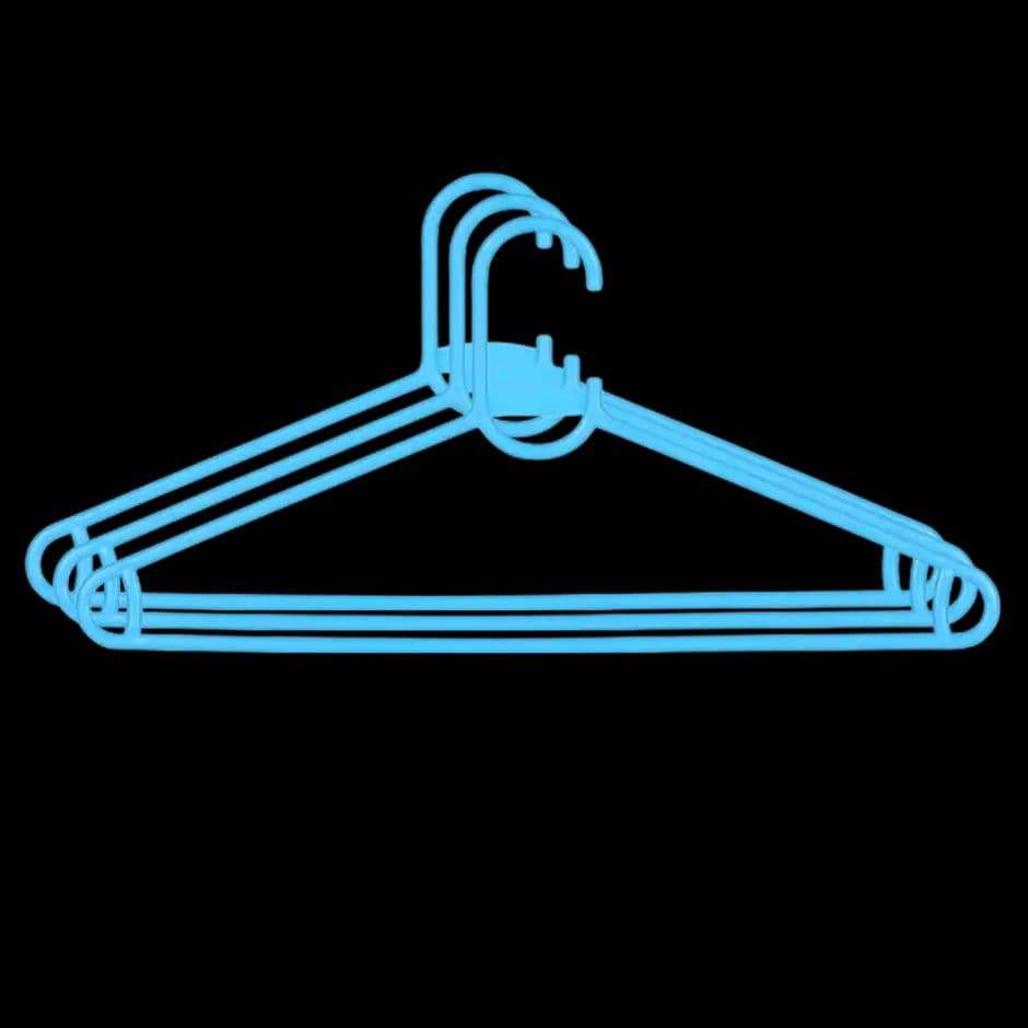 Sinco Misha Plastic Cloth Hanger - Pack of 3 pcs - Blue