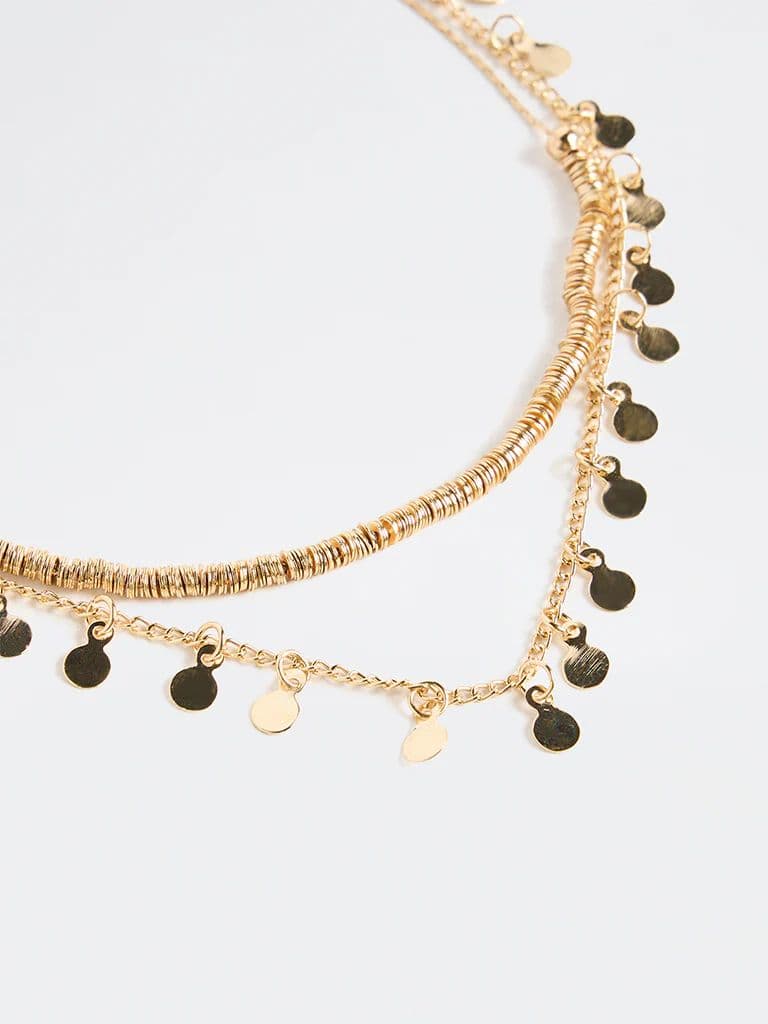 Westside Accessories Gold Disc Necklaces - Pack of 2 — photo 3