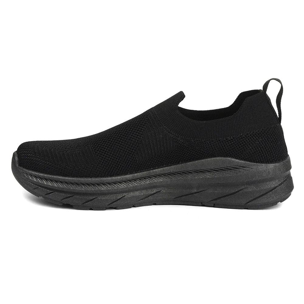Force 10 Black Sports Non Lacing Walking Shoes For Men MATCHER-7E By Liberty — photo 3