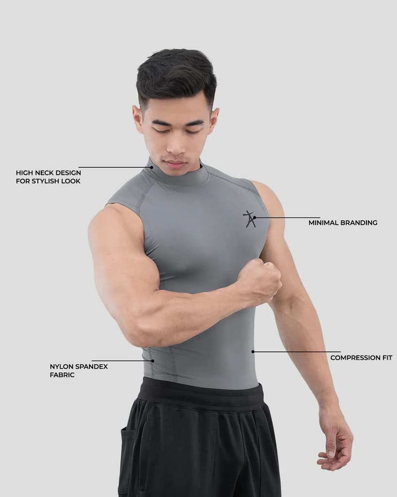 Hustle High Neck Compression Tank — photo 3