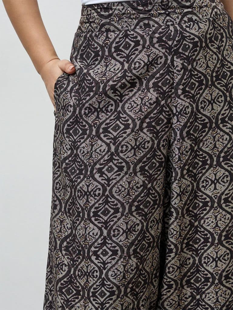 Diza Black Argyle Printed Pants — photo 3