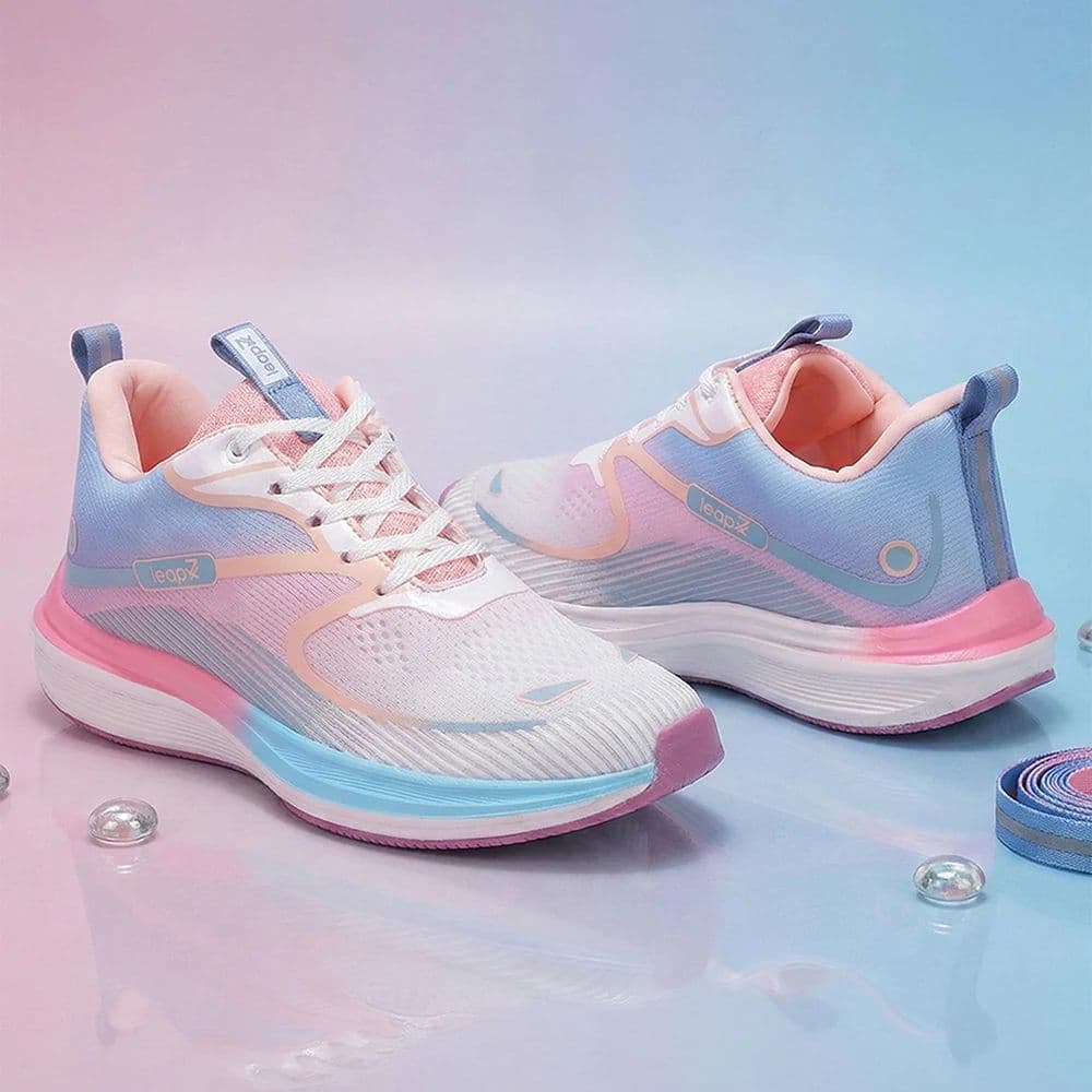 Leap7x SINESTAR-E Pink Sports Lacing Running Shoes For Women By Liberty — photo 2
