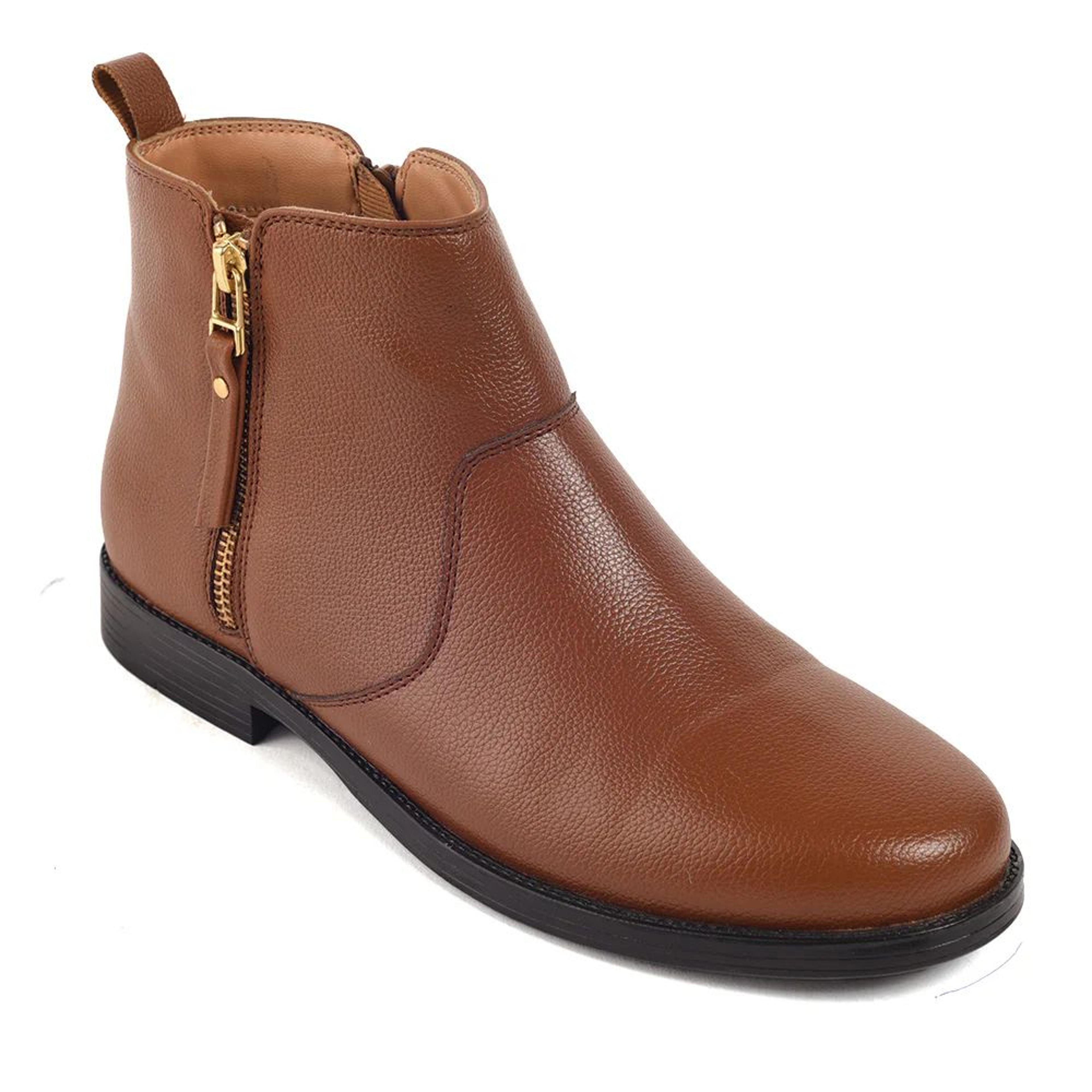 Healers Tan Casual Non Lacing Chelsea Boots For Women SOL-11 By Liberty