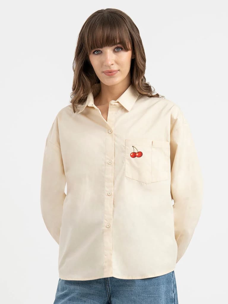 Shirts for Women in Cream | Casual Cotton Shirt — XS/S / Cream
