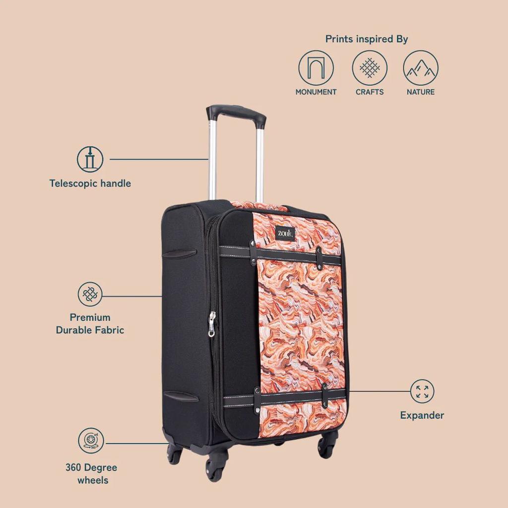 Nicobar Coral Saira Trolley Bag - Black (Large)