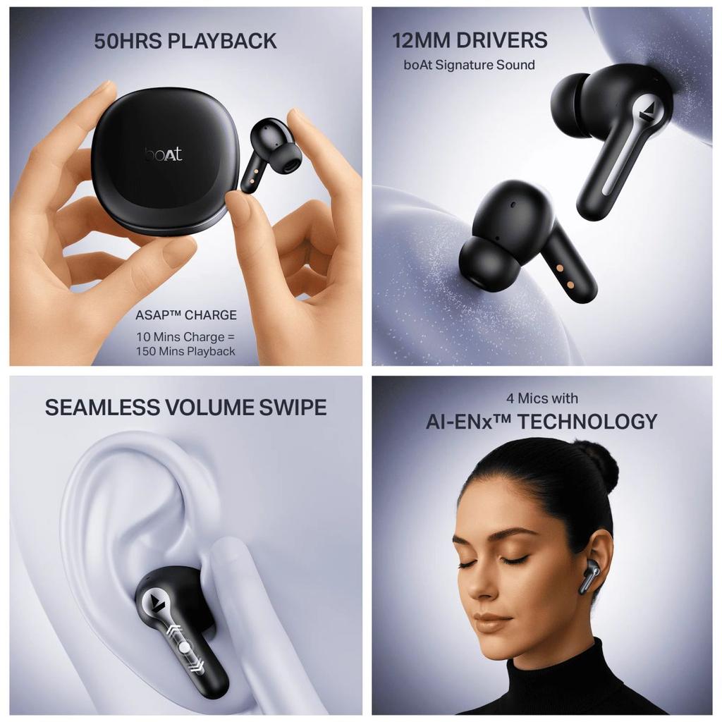 boAt Airdopes Prime 511 | Wireless Earbuds with 50 Hours Playback, AI-ENx™ Calling, Multipoint Connectivity & boAt Signature Sound — photo 5