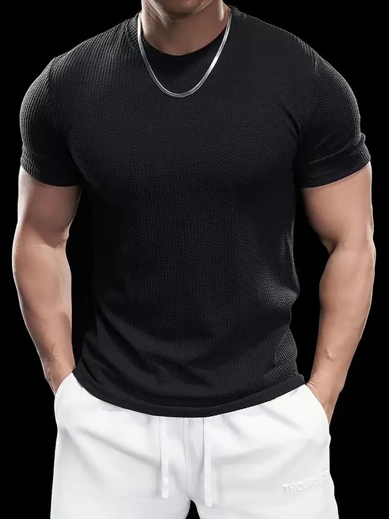 Premium Textured Round Neck T- Shirt — photo 9