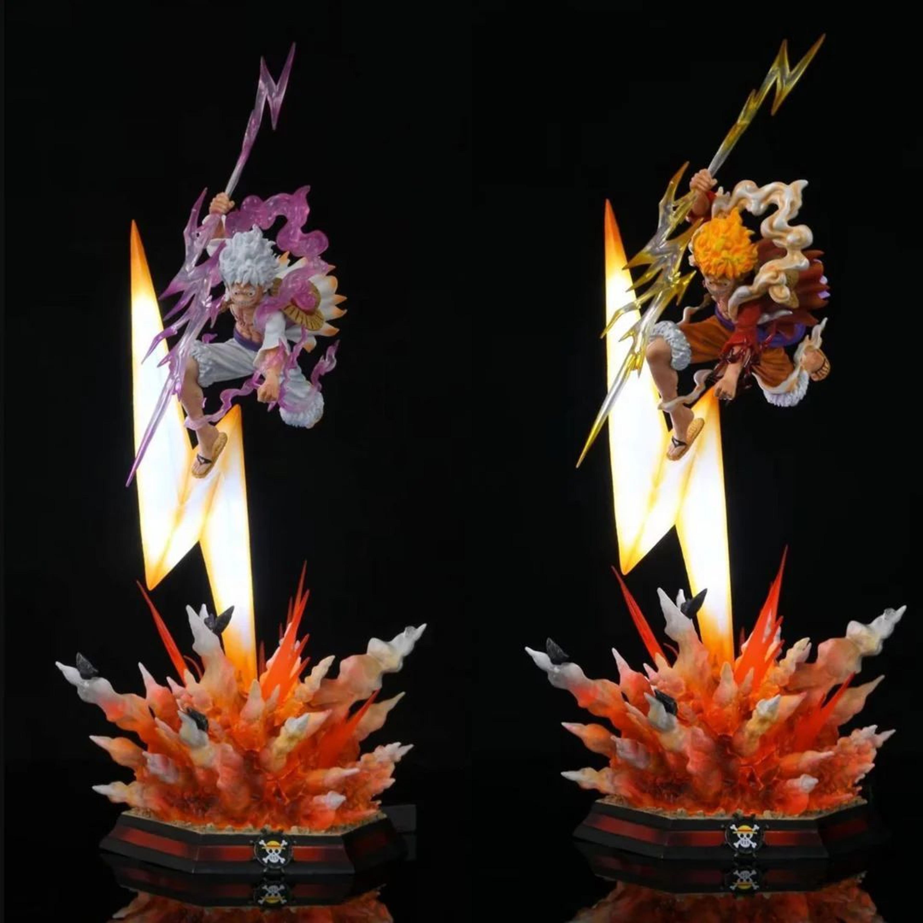 Nika Luffy LED Light-Up Statue (46cm) — Lightning Effect Action Figure Collectible