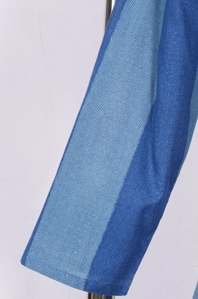 Blue Colour Block Floral Printed Pure Cotton Straight Kurta — photo 6