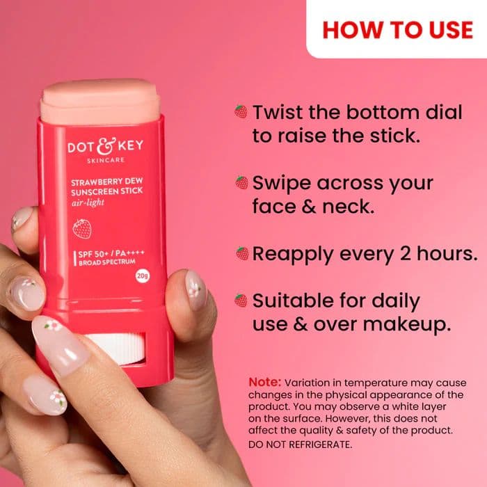 Strawberry Sunscreen Stick, In-Vivo Tested SPF 50+ PA++++ — photo 7