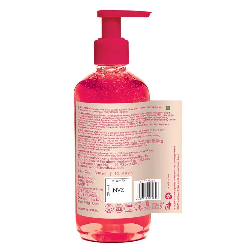Brightening Body Wash | 5% Niacinamide & Raspberry Extracts (300ml)