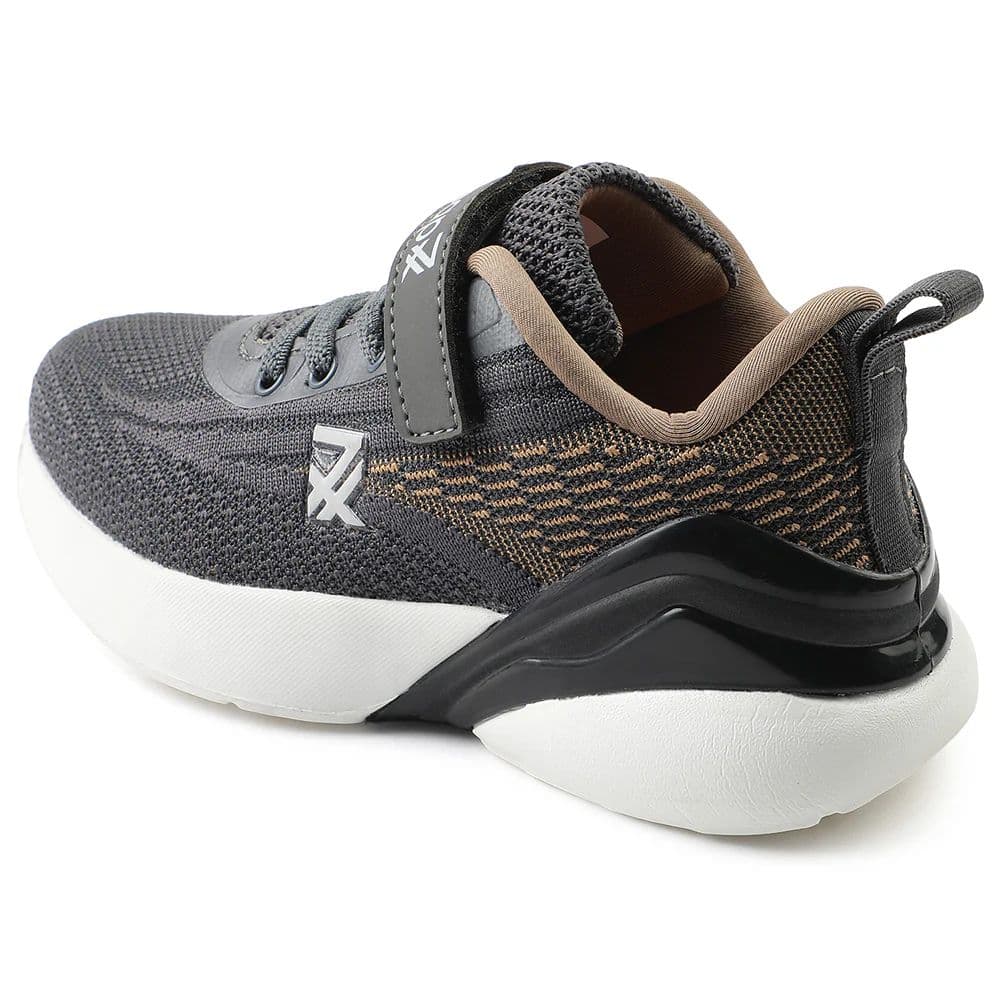 Leap7x Dark Grey Sports Lacing Running Shoes For Kids COVER-02 By Liberty — photo 6