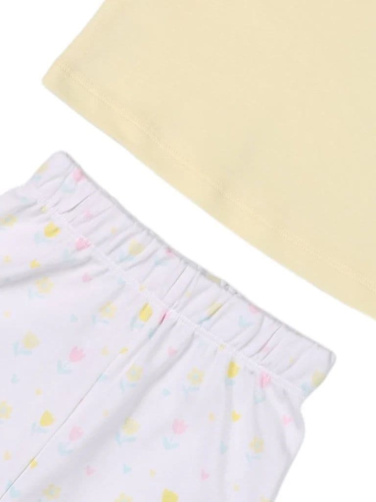 HOP Baby Girls Yellow Cotton T-Shirt and Shorts Set — photo 3
