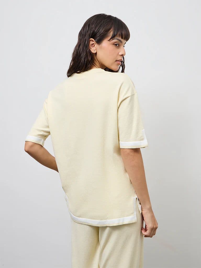 Wunderlove Light Yellow Contrast Detailed Top — photo 4