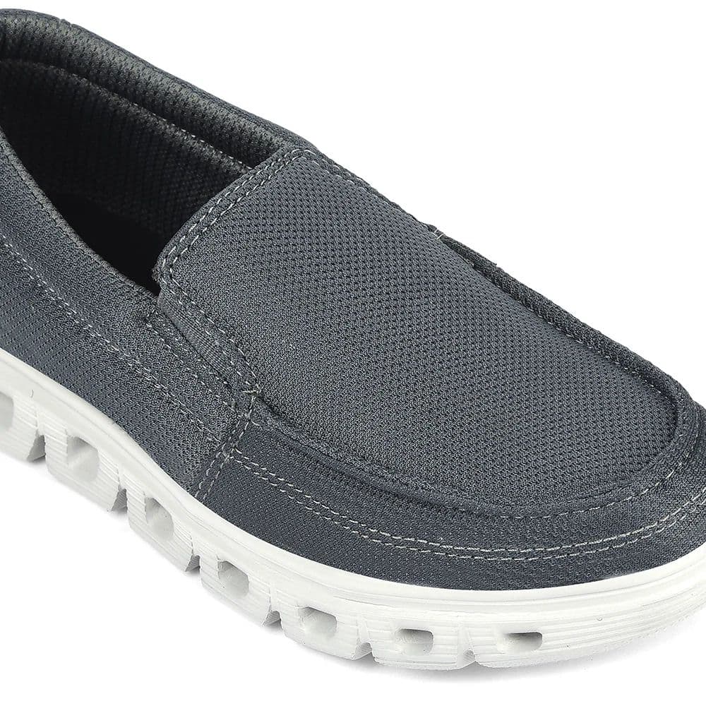Leap7x Dark Grey Non Lacing Casual Shoes For Men FLOW-5 By Liberty — photo 4