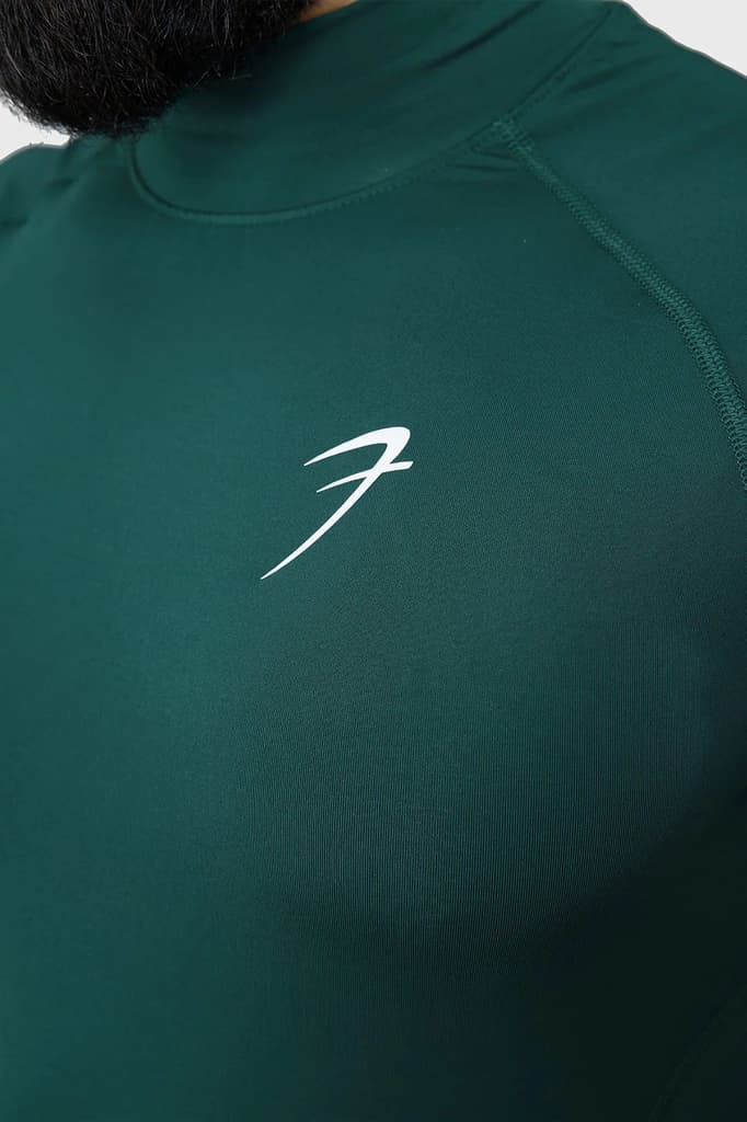 High Neck Compression T-shirt Emerald — photo 3