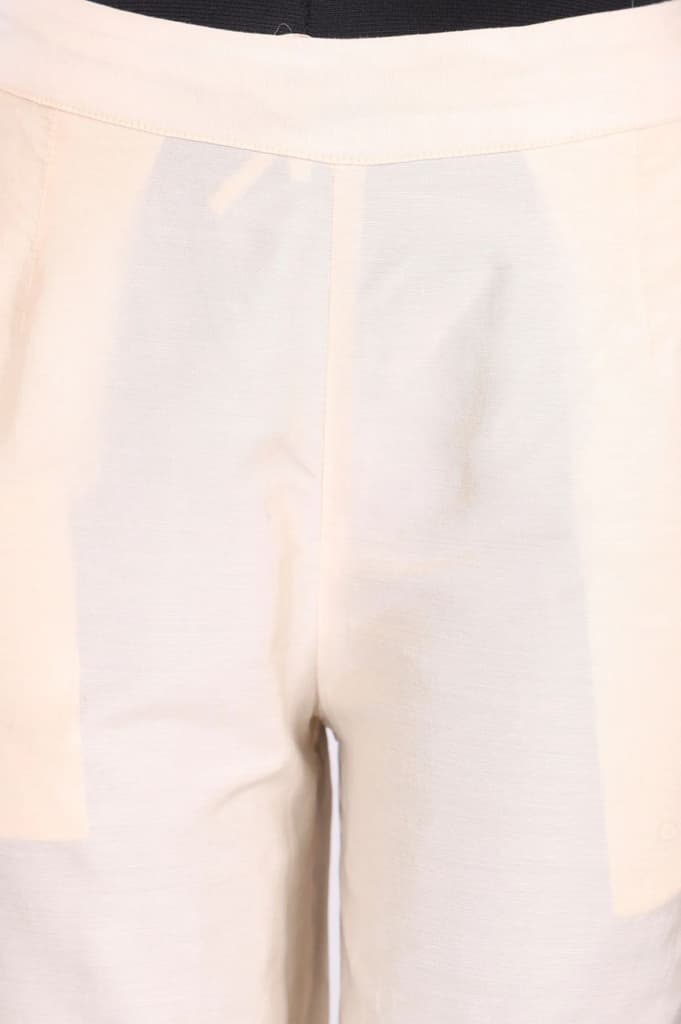 Off-White Solid Ankle Length Mid Rise Straight Pants — photo 5