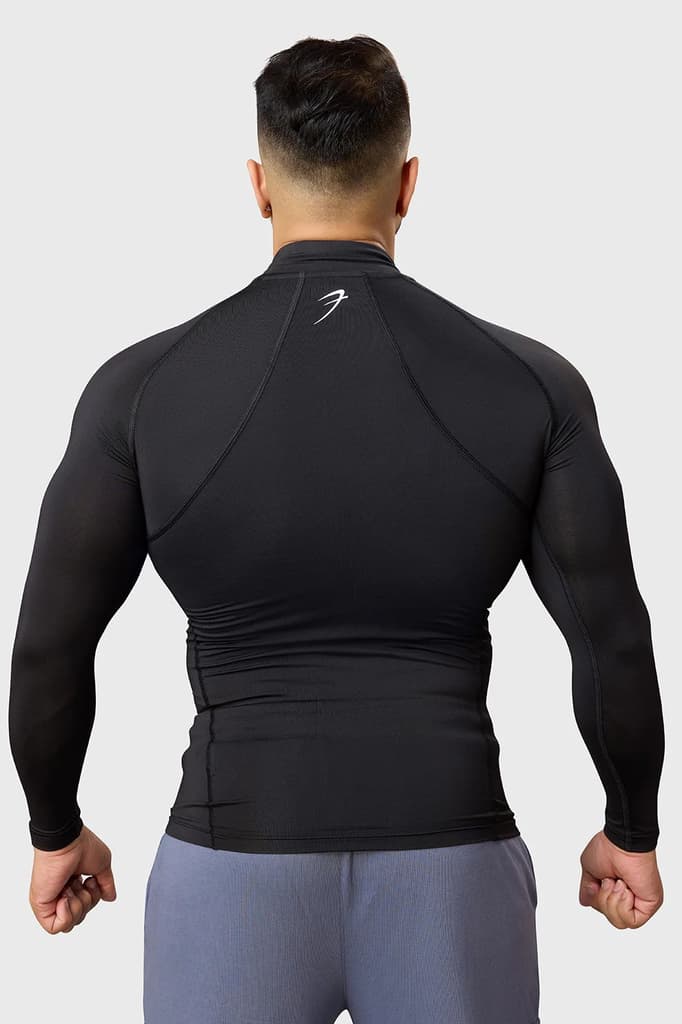 High Neck Compression Full Sleeves T-shirt Black — photo 8