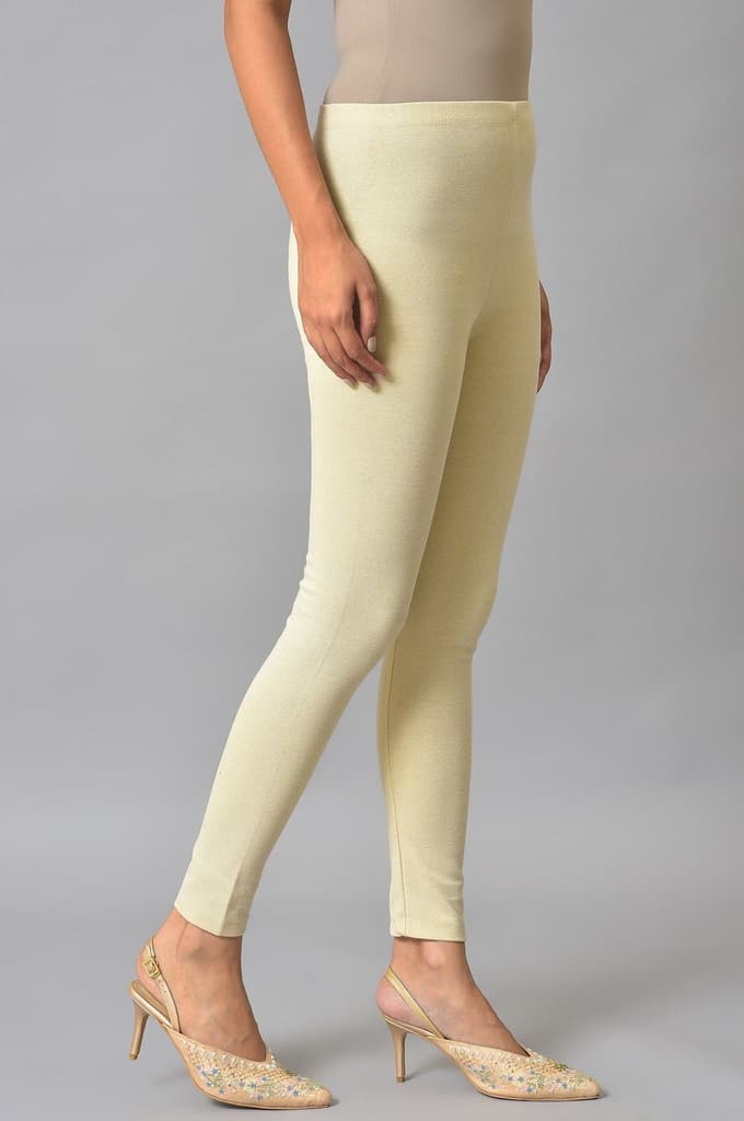 White Knitted Solid Winter Tights — photo 4
