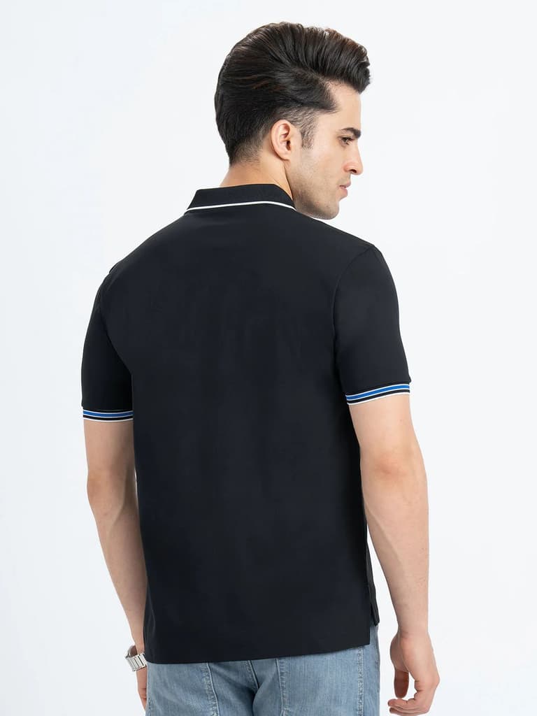 Polo T Shirts for Men in Black | Half Sleeve T Shirt — photo 3