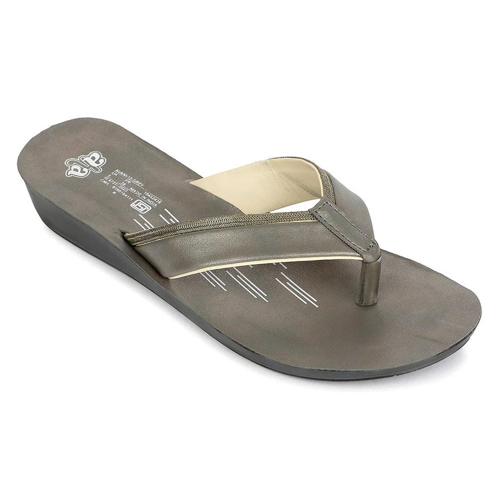 A-HA Grey Casual Slip on Slippers for Women AVNI-12 by Liberty