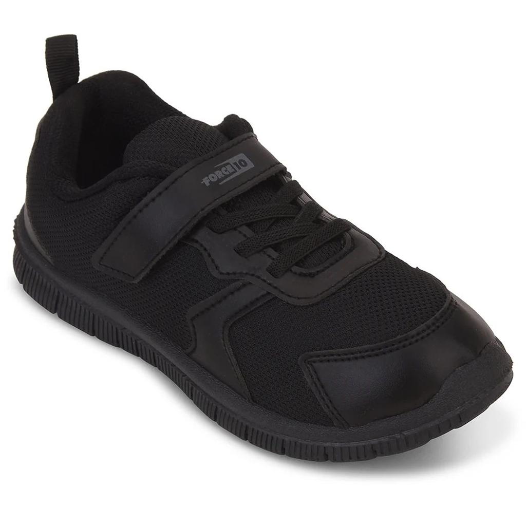 Force 10 Black Non-Lacing Uniform School Shoes For Kids TIGER By Liberty