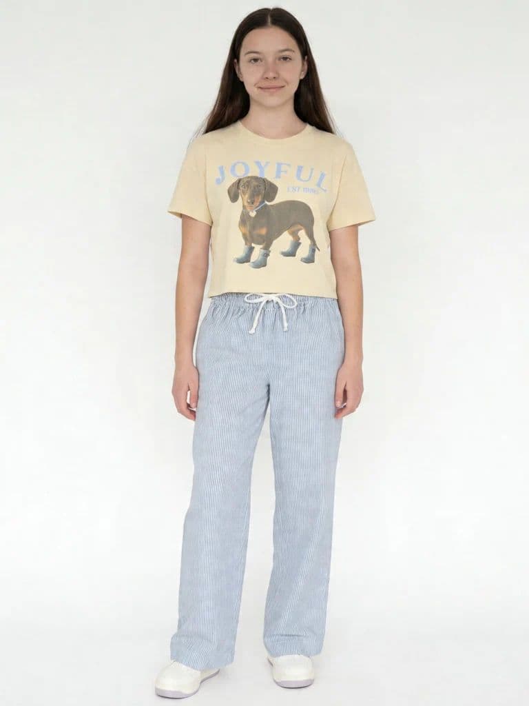 Y&F Kids Girls Yellow Printed Cotton T-Shirt