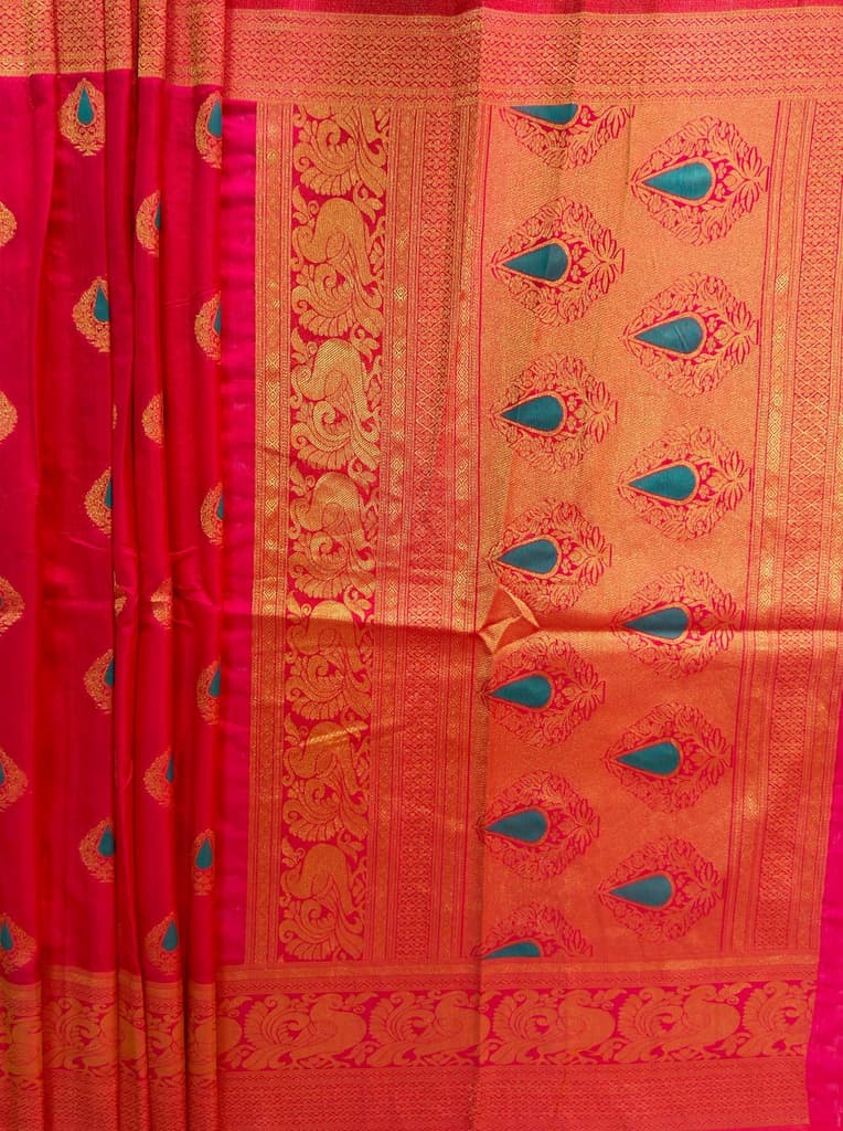 MIMOSA Women's Woven Design Banarasi Style dola silk Saree with Blouse Piece - Rani ( SA00003137RNFREE ) — photo 6