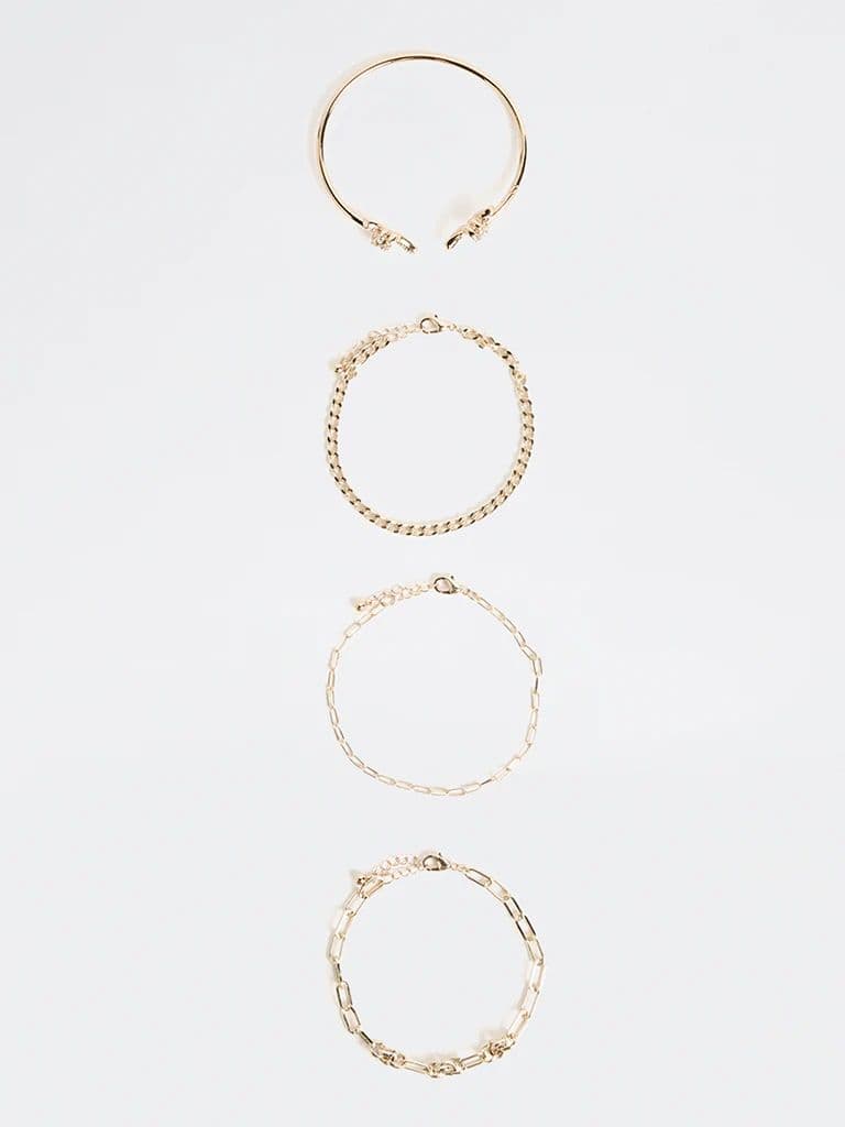 Westside Accessories Gold Knot Stack Bracelets - Pack of 4