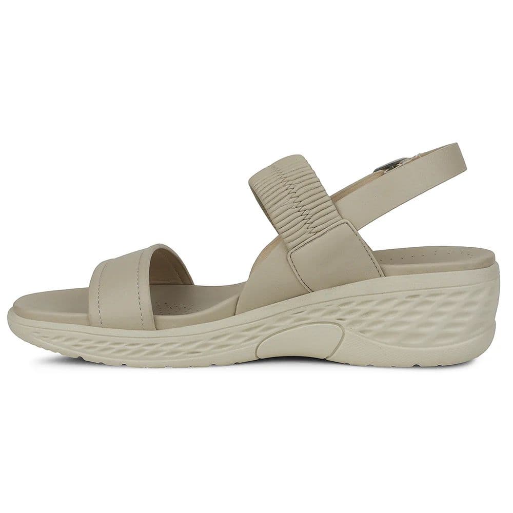 Healers Off White Wedge Heel Sandal For Women ZQ-FD-49 By Liberty — photo 3