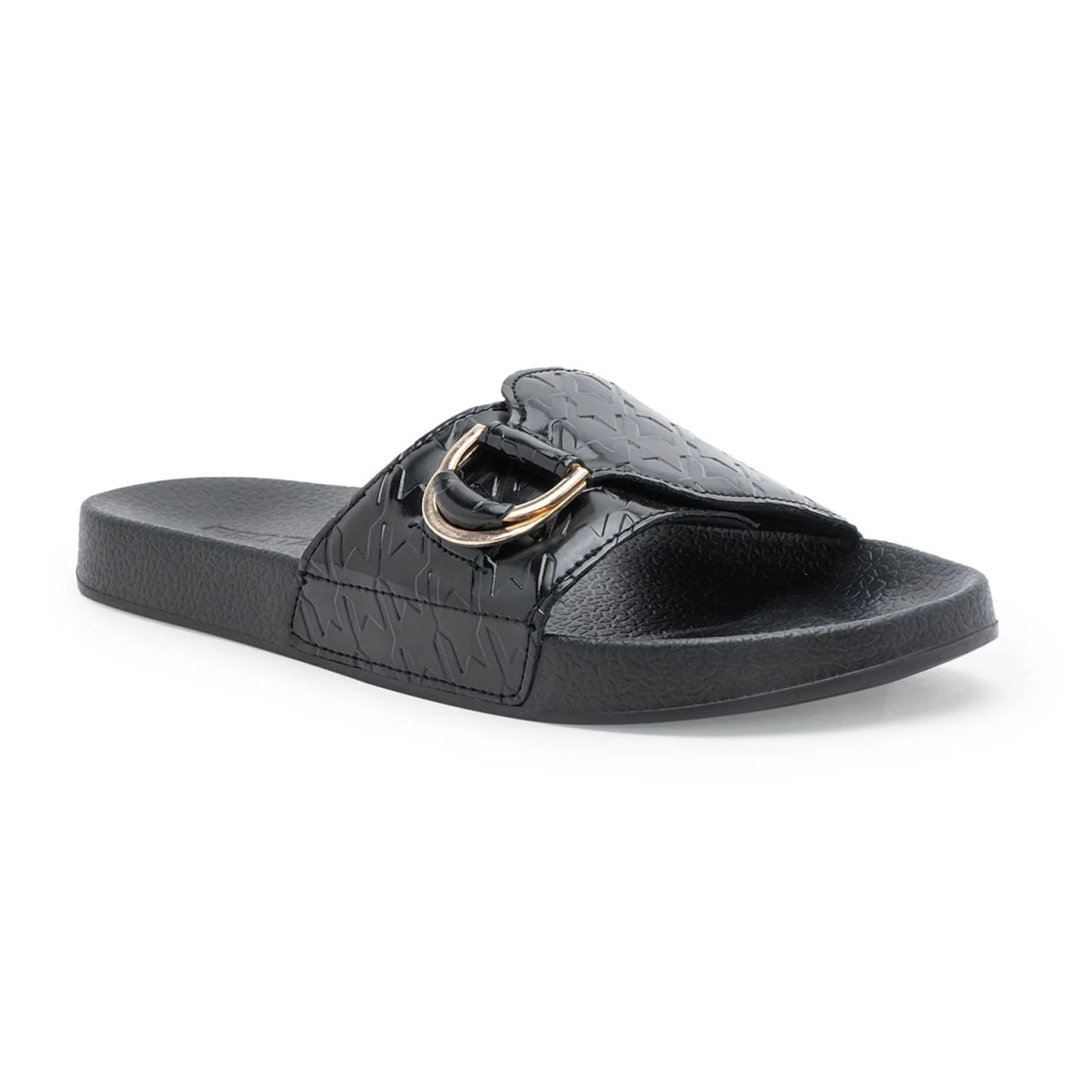 Womens Sliders in Black | Casual Pool Sliders
