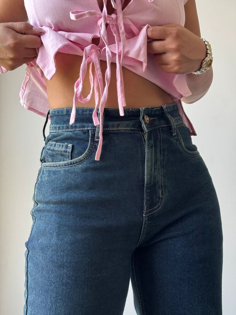 Cosmic Blue Dad Fit Straight Jeans — photo 7