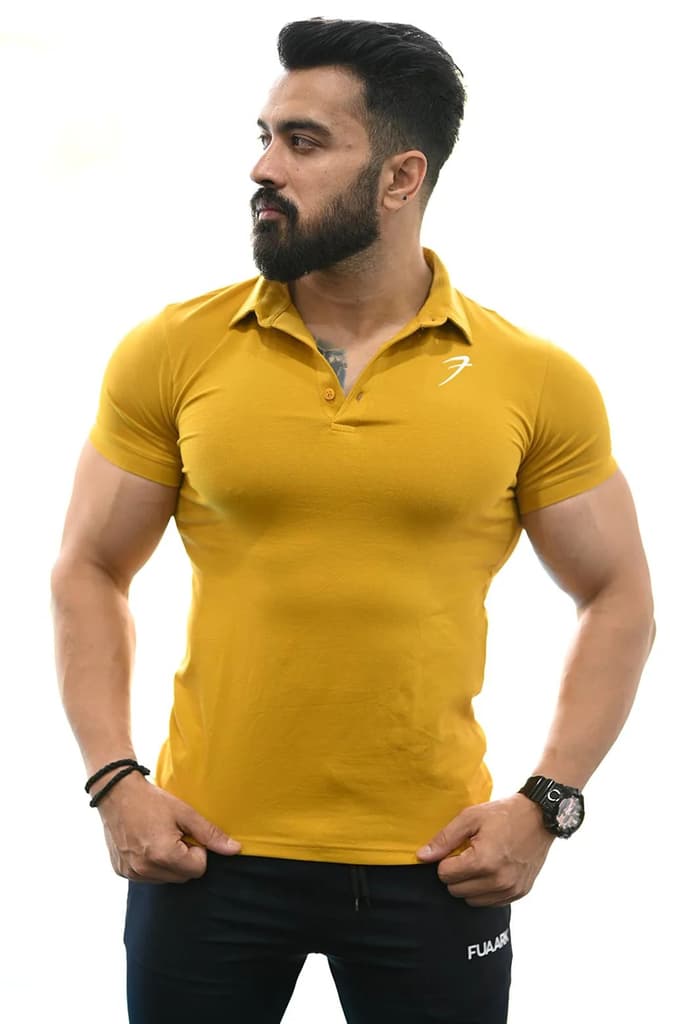Polo T-shirt Mustard — photo 2