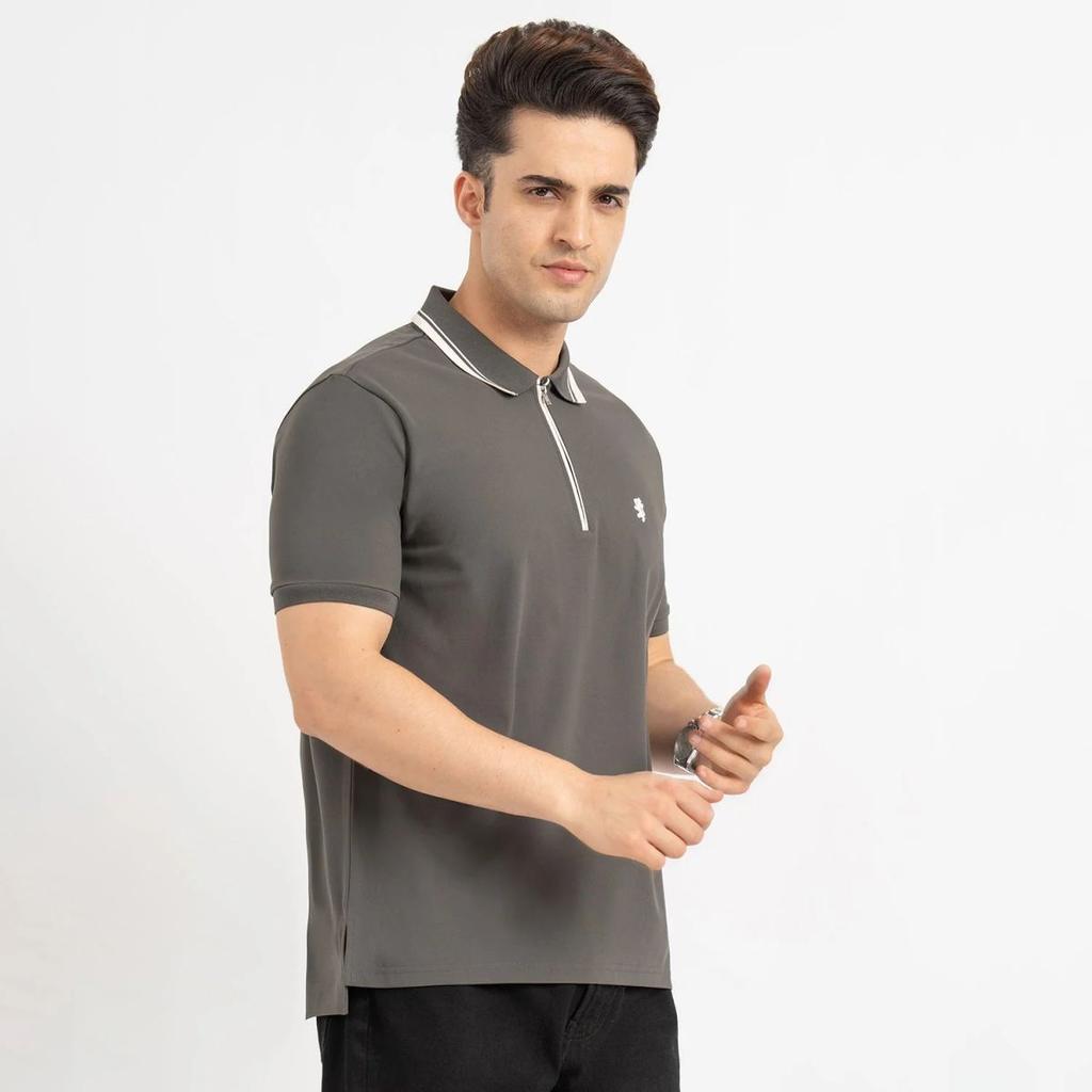 T Shirts for Men in Olive | Polo Half Sleeve T Shirt — photo 6