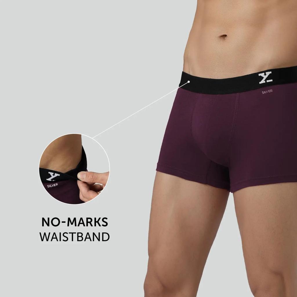 Aero Silver Cotton Trunks Plum Red — photo 4