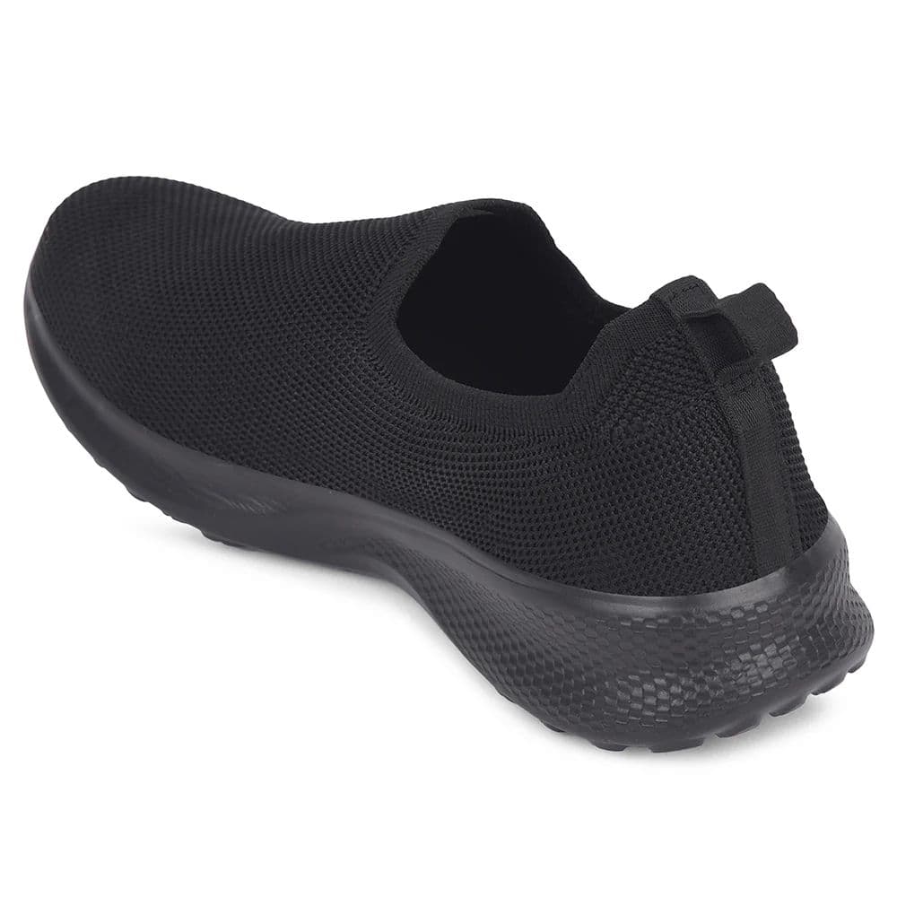 Leap7x Black Sports Non Lacing Walking Shoes For Men GHD-89E By Liberty — photo 5