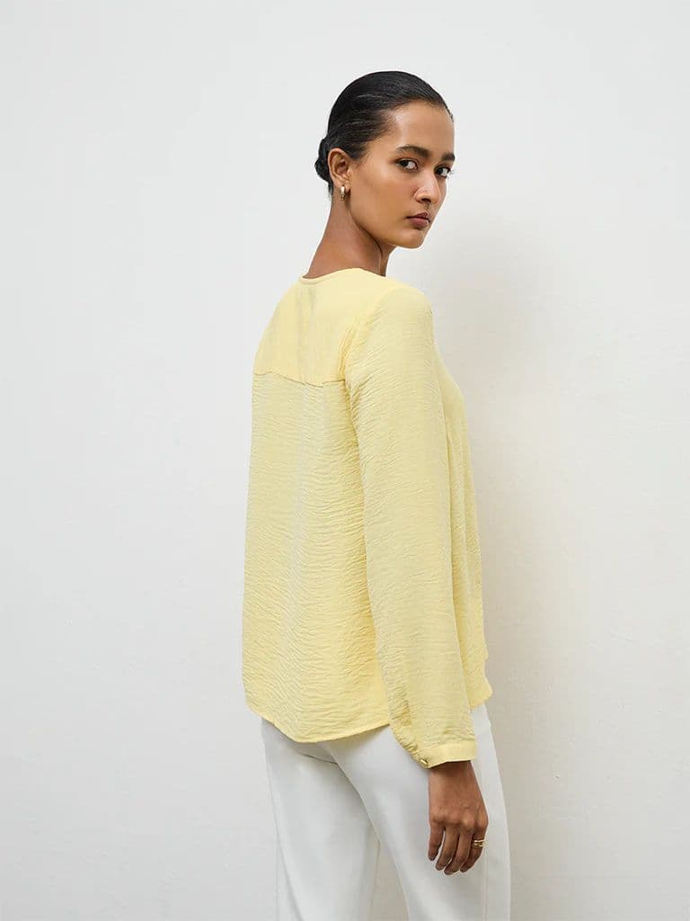 Wardrobe Yellow Crinkle-Textured Blouse — photo 4
