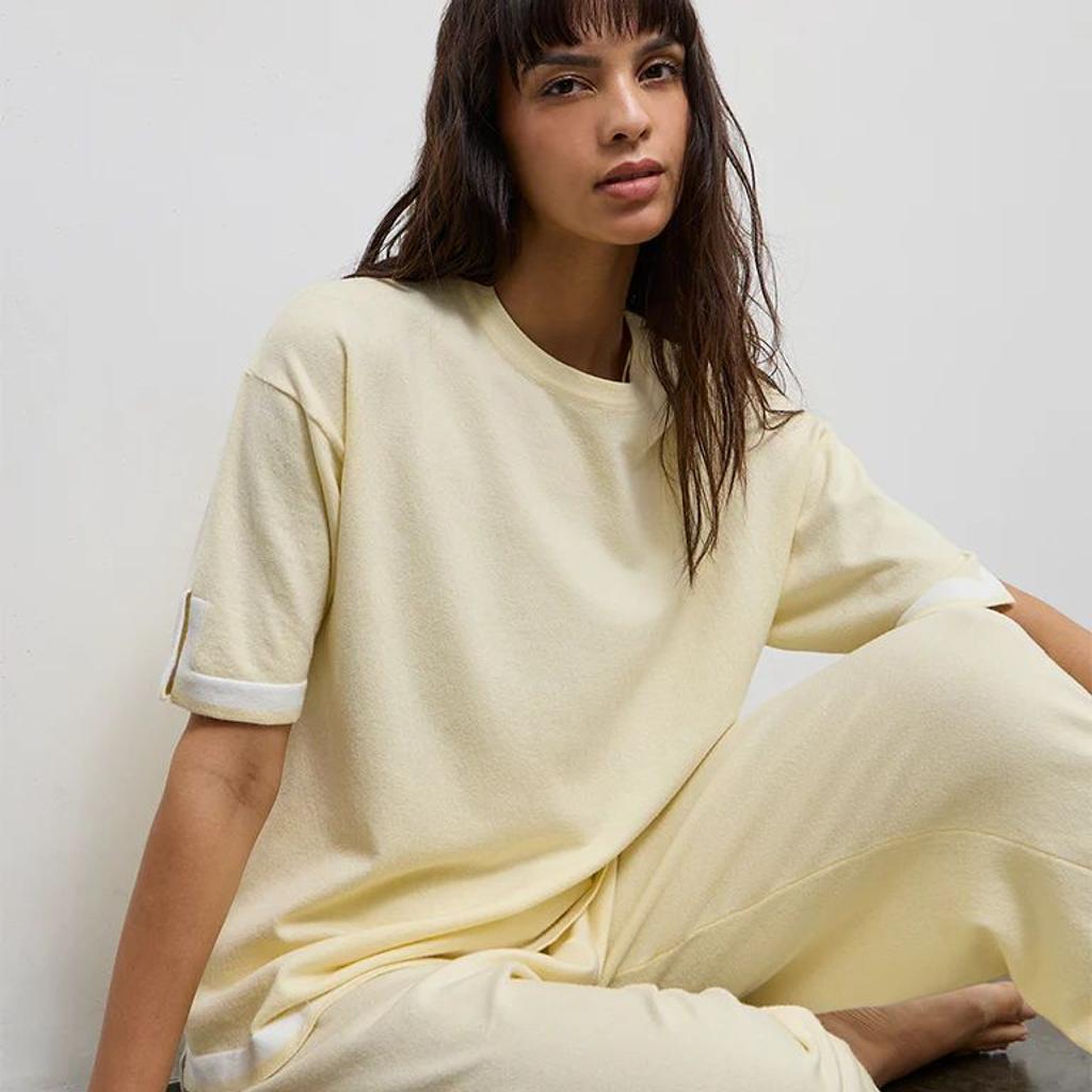 Wunderlove Light Yellow Contrast Detailed Top