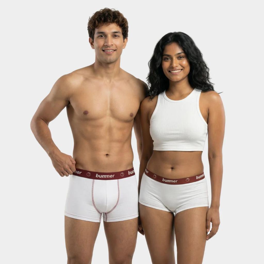 Trunks & Boy Short Matching Set - Blanc — photo 2