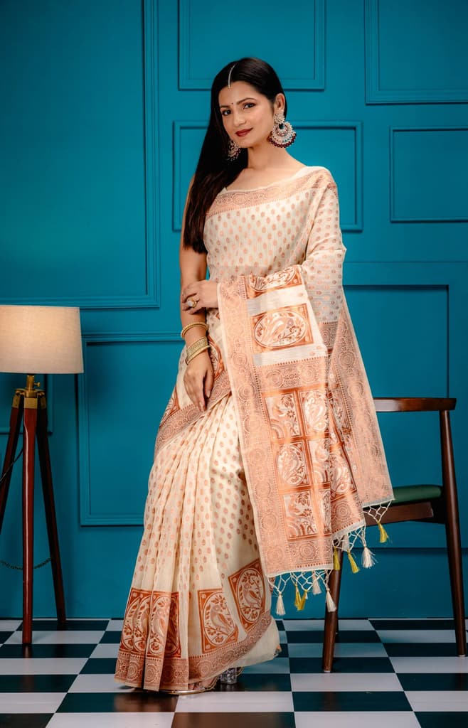 Mimosa Women's Woven Design Banarasi Style Art Silk Saree With Blouse Piece : SA00001807HWFREE — photo 5