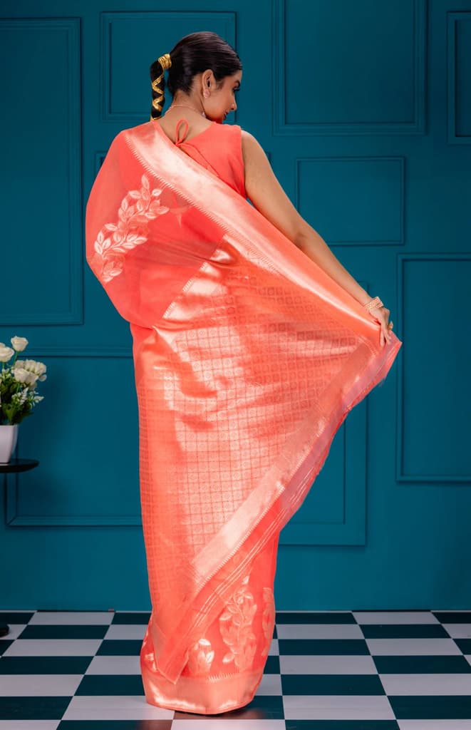 Mimosa Women's Woven Design Banarasi Style Art Silk Saree With Blouse Piece : SA00001765GJFREE — photo 6