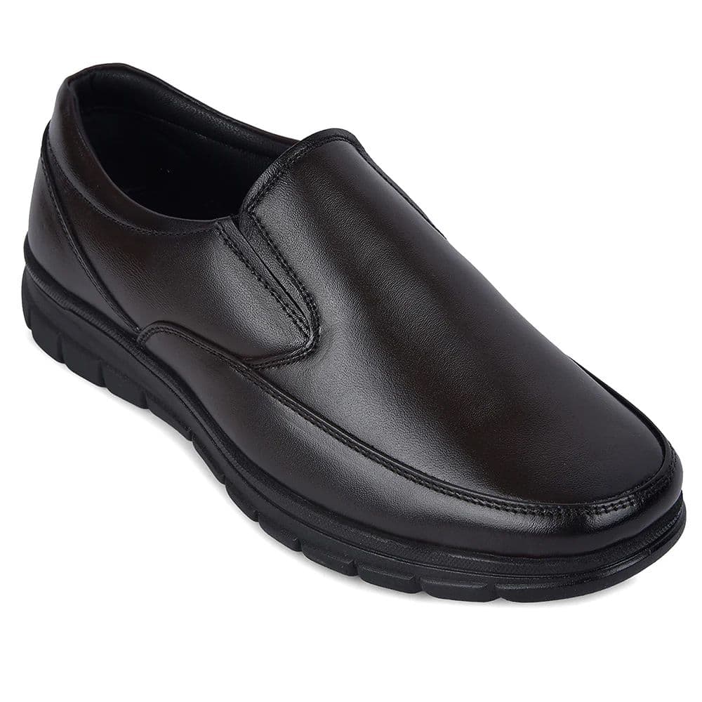 Healers HML-90E Brown Formal Non Lacing Mocassin Shoes for Men — 6/40 / Brown