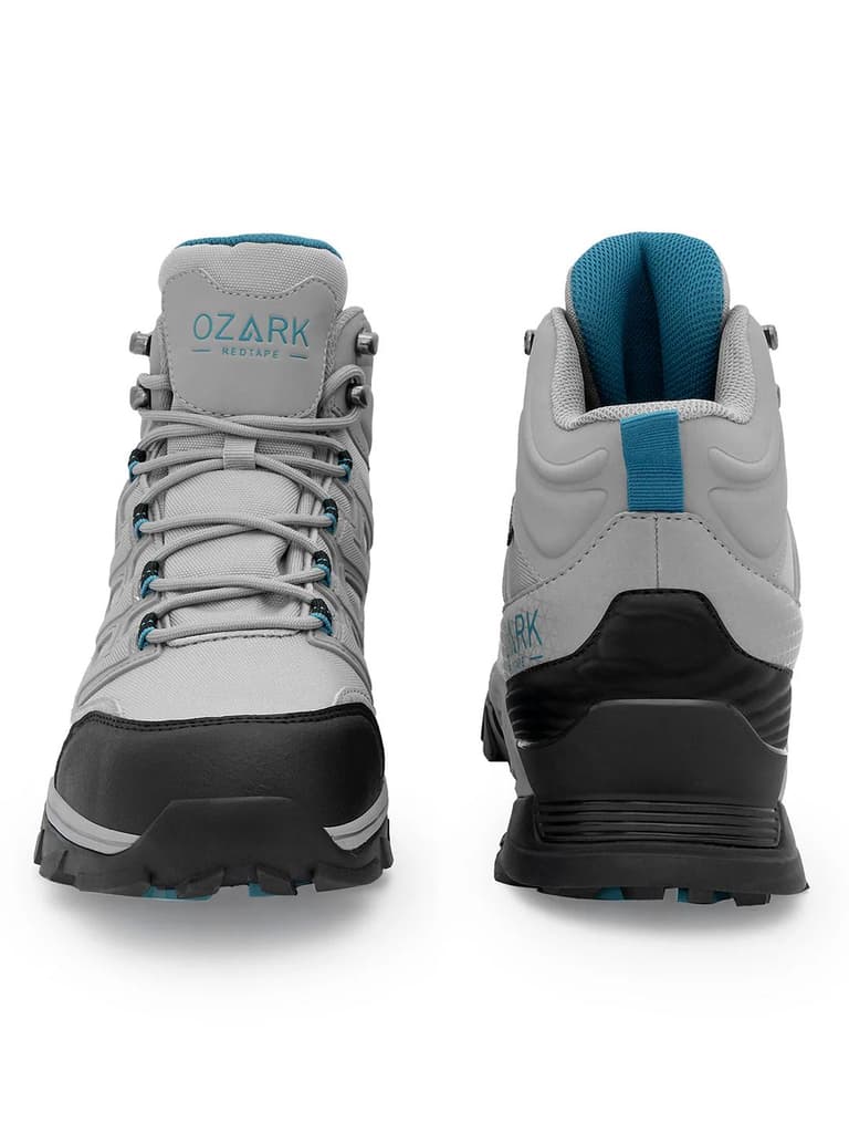 Light Grey Trekking Shoes for Men | High-Top Outdoor — photo 4