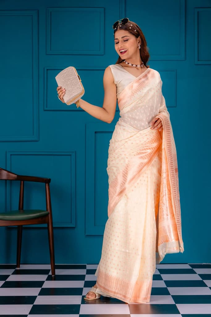 Mimosa Women's Woven Design Banarasi Style Art Silk Saree With Blouse Piece : SA00001755HWFREE — photo 6